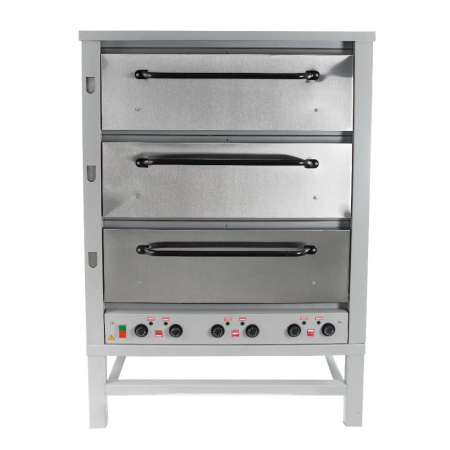 Хлебопекарная ярусная печь ХПЭ-500 (нерж.) в обрешетке